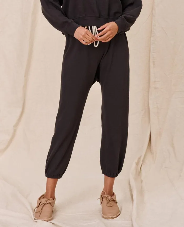 Bottoms Women039s The Great The Stadium Sweatpant Almost Black