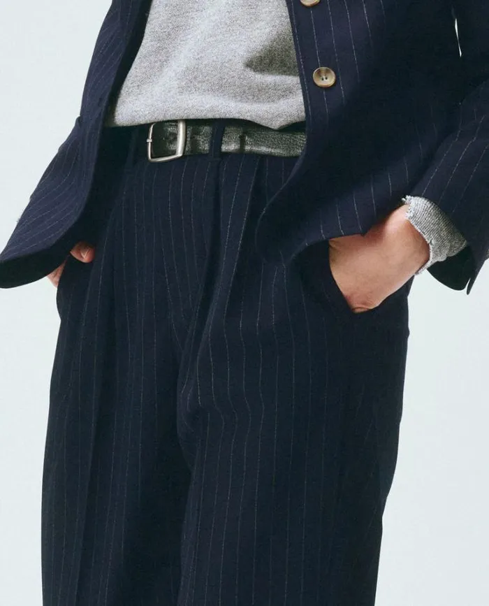 Bottoms Women039s The Great The Tradesman Pant Navy Pin Stripe
