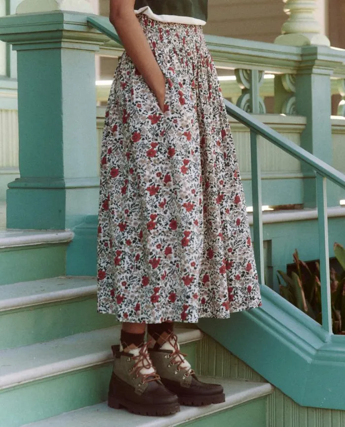Bottoms Women039s The Great The Viola Skirt Cream Mesa Floral