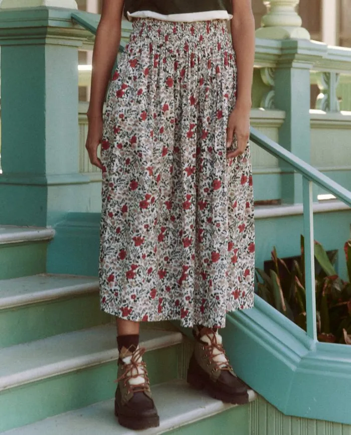 Bottoms Women039s The Great The Viola Skirt Cream Mesa Floral