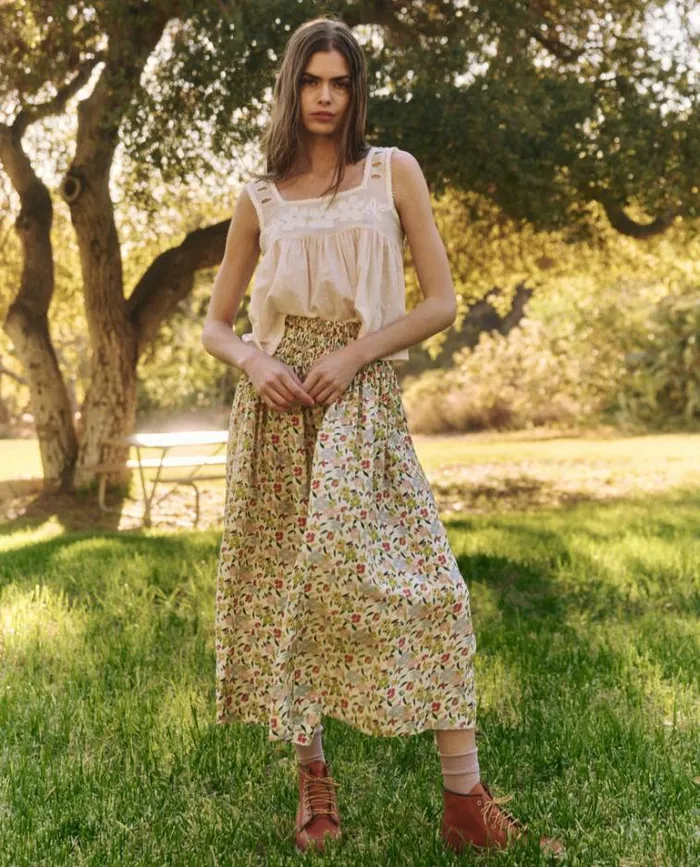 Bottoms Women039s The Great The Viola Skirt Floating Petals Floral