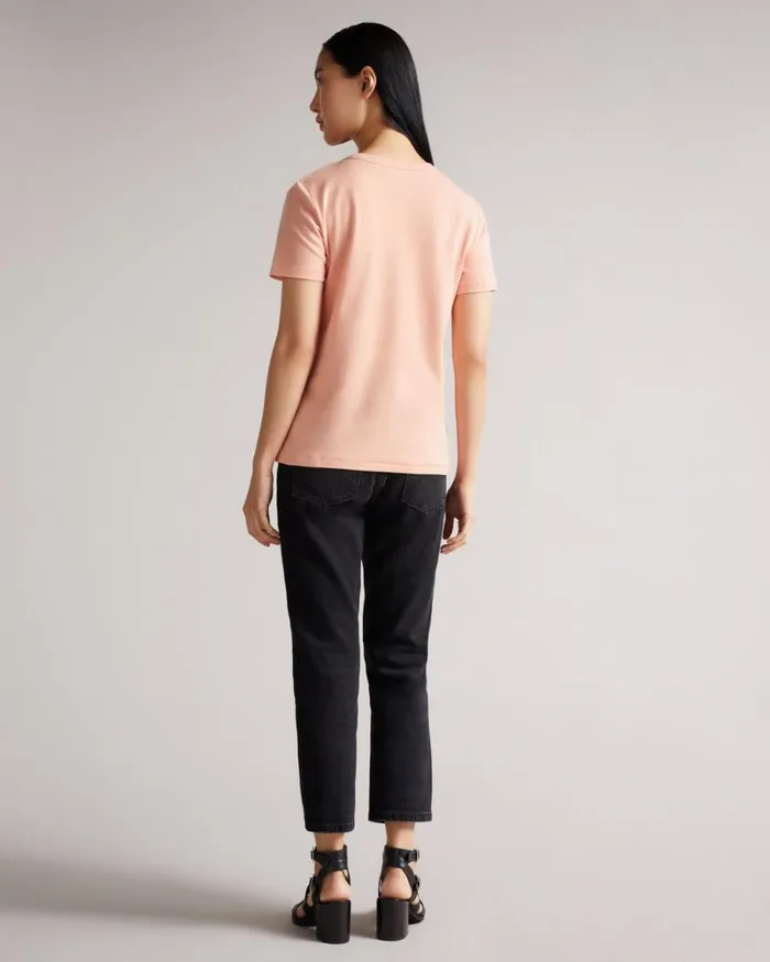 Branded Foil Cotton Tshirt Dusky Pink Women Ted Baker Tops and TShirts Branded Foil Cotton Tshirt Dusky Pink Women Ted Baker Tops and TShirts