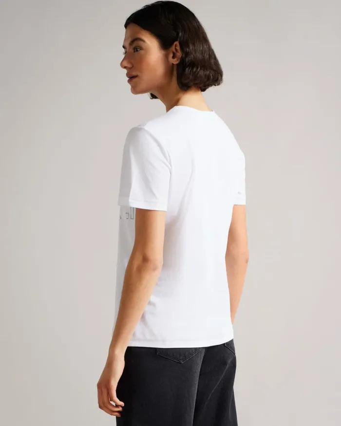 Branded Foil Cotton Tshirt White Women Ted Baker Tops and TShirts Branded Foil Cotton Tshirt White Women Ted Baker Tops and TShirts