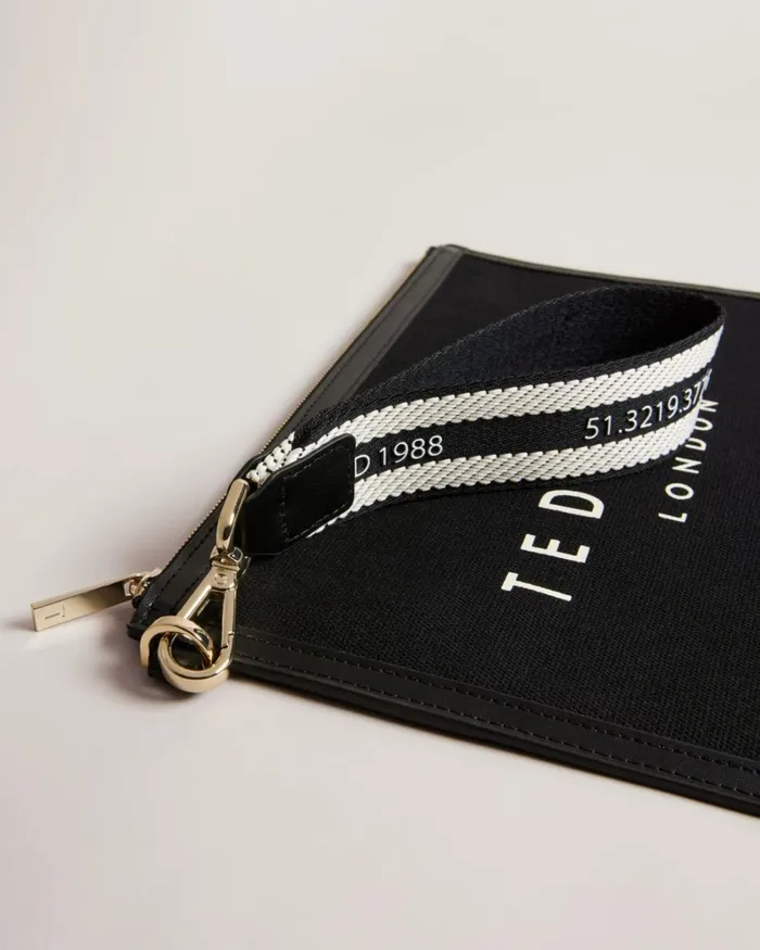 Branded Webbing Canvas Pouch Black Women Ted Baker Bags Branded Webbing Canvas Pouch Black Women Ted Baker Bags