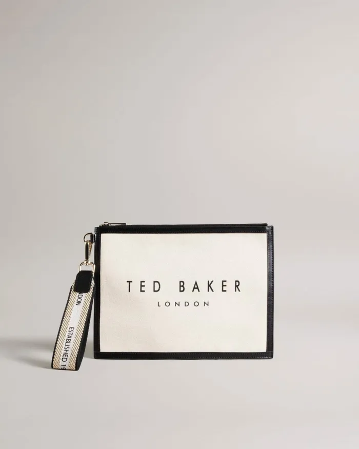 Branded Webbing Canvas Pouch Ecru Women Ted Baker Bags Branded Webbing Canvas Pouch Ecru Women Ted Baker Bags