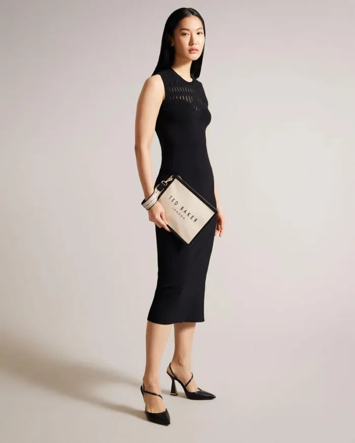 Branded Webbing Canvas Pouch Ecru Women Ted Baker Bags Branded Webbing Canvas Pouch Ecru Women Ted Baker Bags