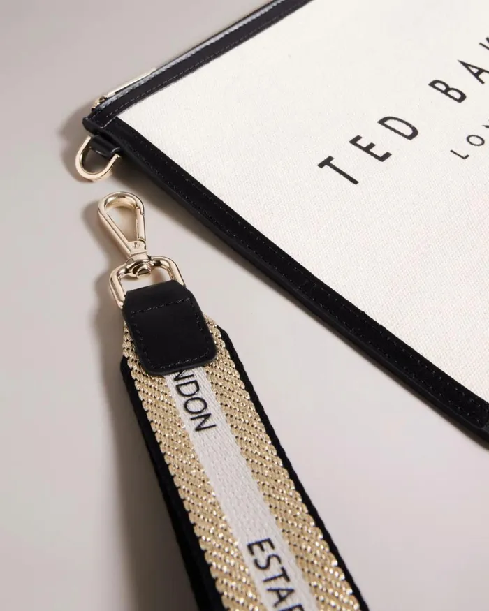 Branded Webbing Canvas Pouch Ecru Women Ted Baker Bags Branded Webbing Canvas Pouch Ecru Women Ted Baker Bags