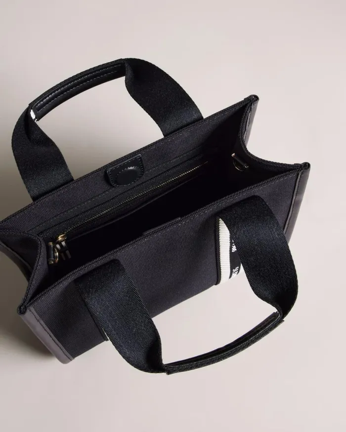 Branded Webbing Canvas Small Tote Black Women Ted Baker Bags