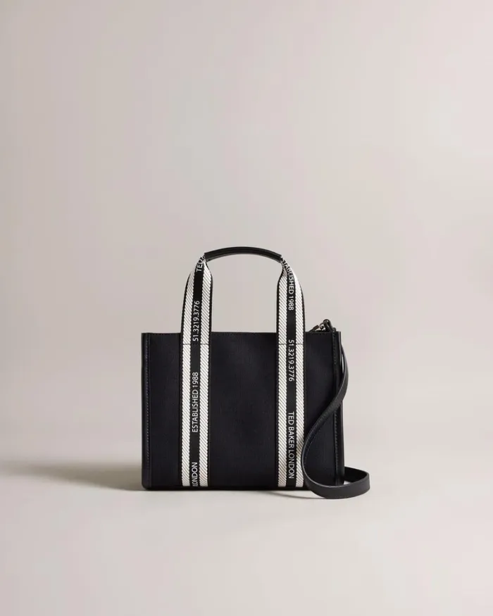 Branded Webbing Canvas Small Tote Black Women Ted Baker Bags Branded Webbing Canvas Small Tote Black Women Ted Baker Bags