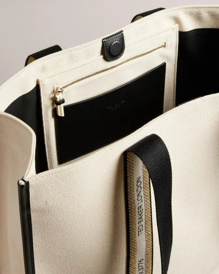 Branded Webbing Canvas Tote Ecru Women Ted Baker Bags