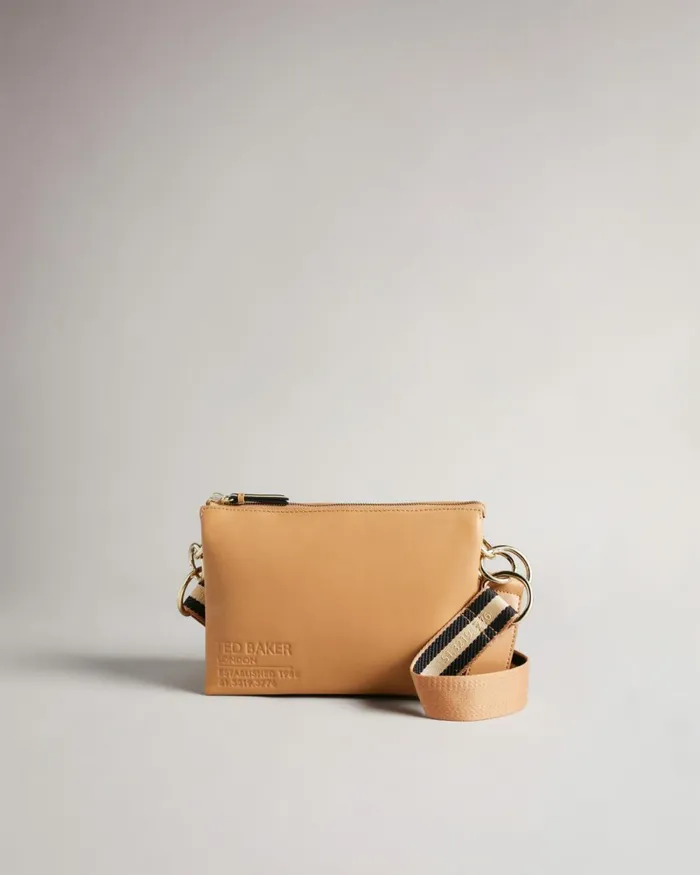 Branded Webbing Cross Body Camel Women Ted Baker Bags