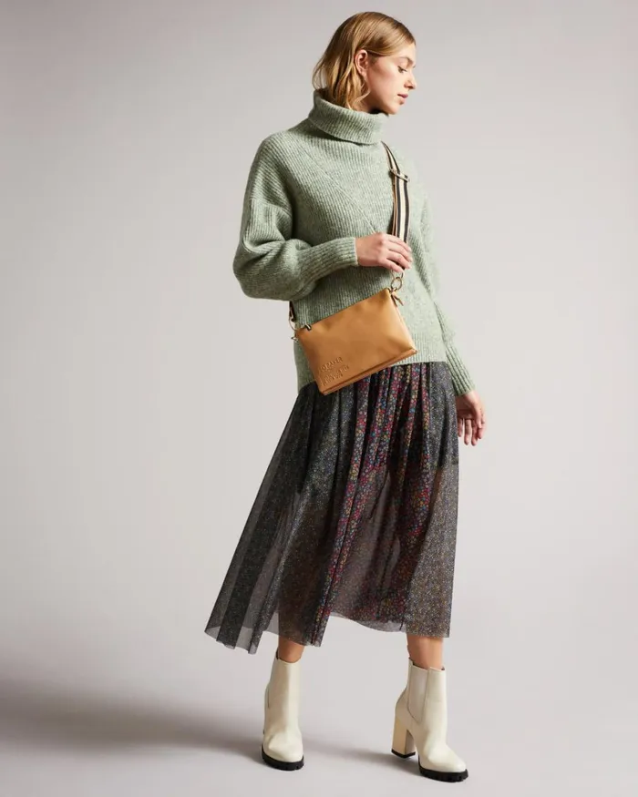 Branded Webbing Cross Body Camel Women Ted Baker Bags