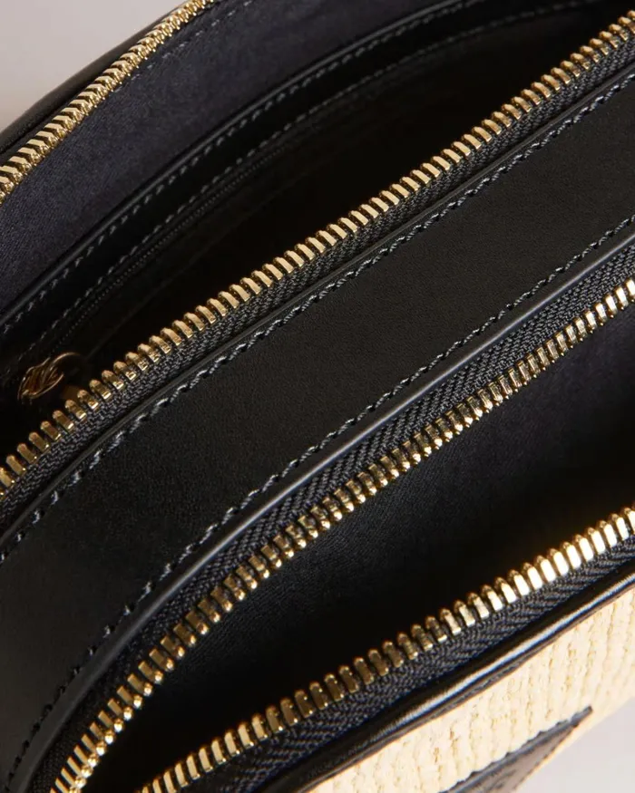 Branded Webbing Raffia Camera Cross Body Bag Natural Women Ted Baker Bags Branded Webbing Raffia Camera Cross Body Bag Natural Women Ted Baker Bags