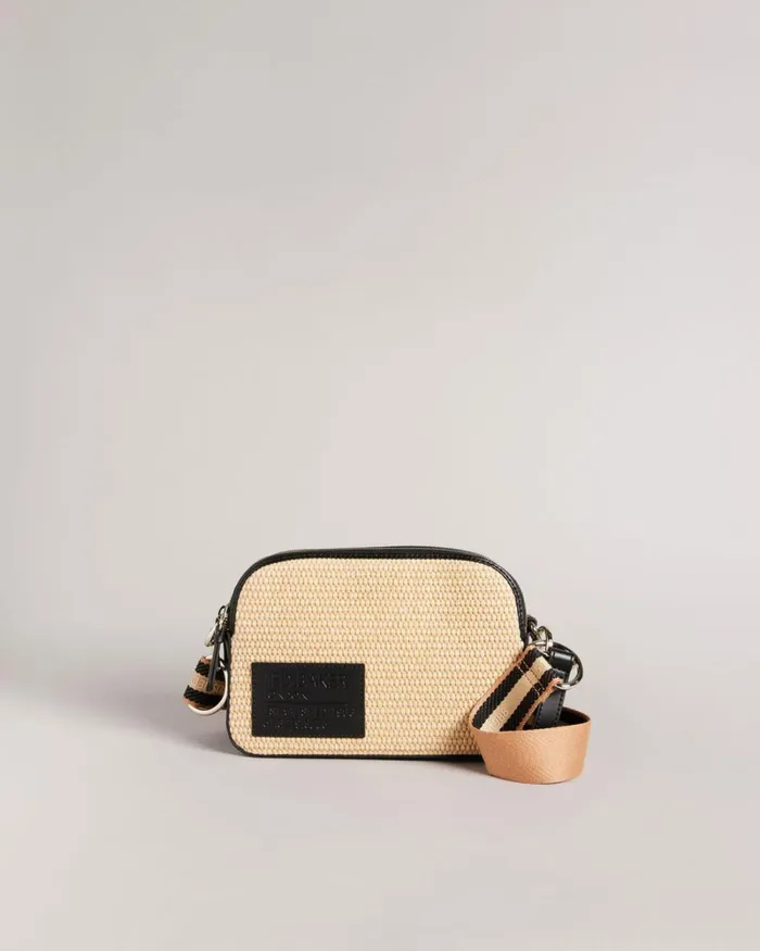 Branded Webbing Raffia Camera Cross Body Bag Natural Women Ted Baker Bags Branded Webbing Raffia Camera Cross Body Bag Natural Women Ted Baker Bags