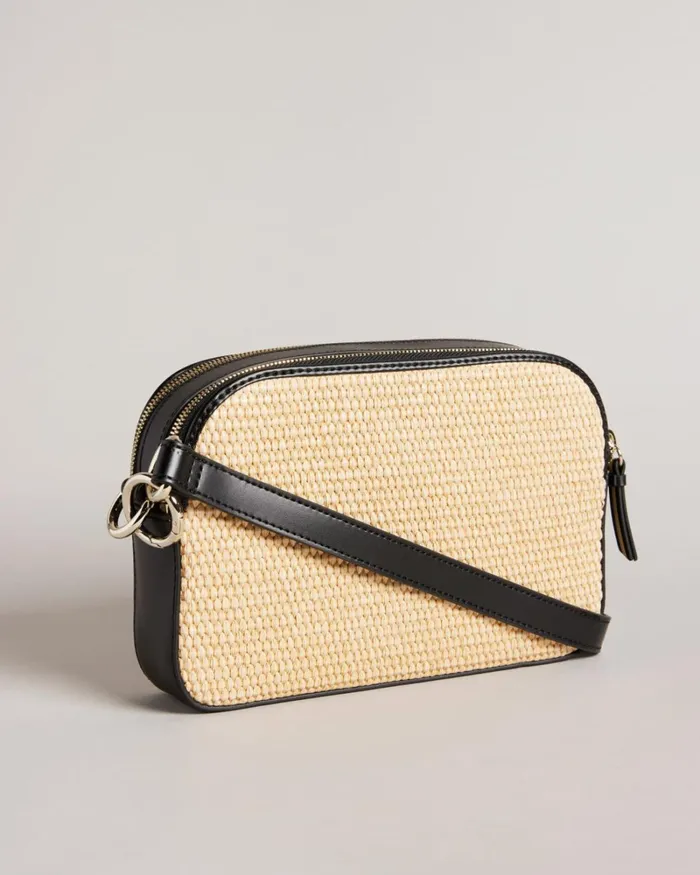 Branded Webbing Raffia Camera Cross Body Bag Natural Women Ted Baker Bags Branded Webbing Raffia Camera Cross Body Bag Natural Women Ted Baker Bags