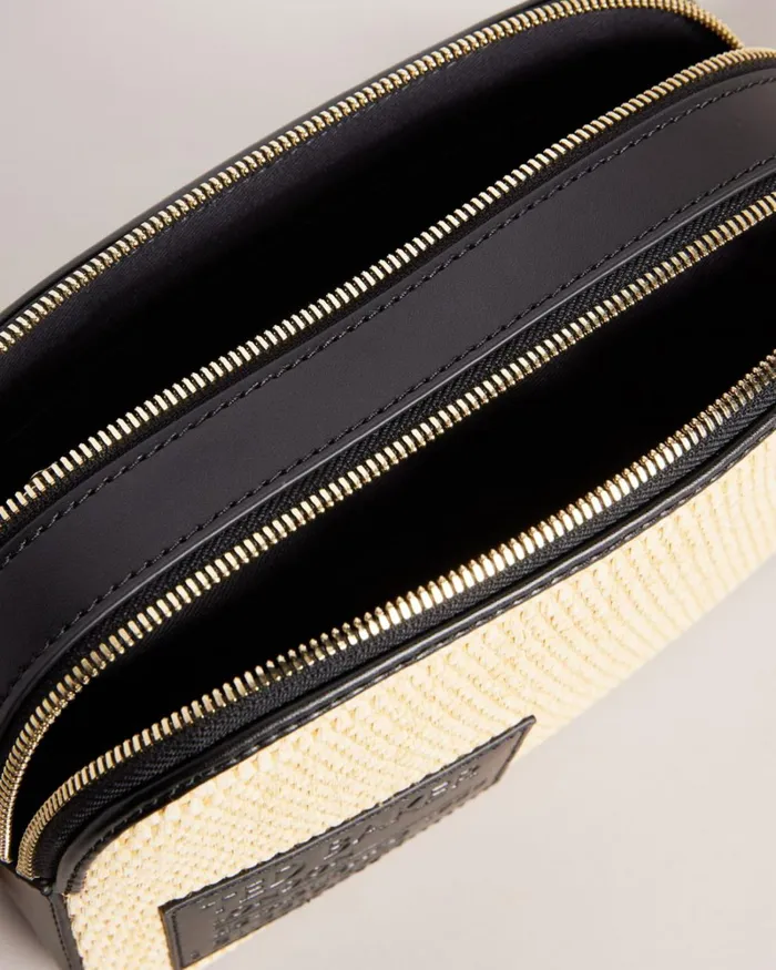 Branded Webbing Raffia Camera Cross Body Bag Natural Women Ted Baker Bags Branded Webbing Raffia Camera Cross Body Bag Natural Women Ted Baker Bags