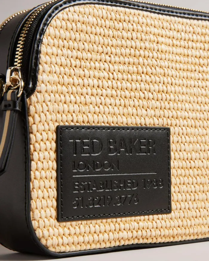 Branded Webbing Raffia Camera Cross Body Bag Natural Women Ted Baker Bags Branded Webbing Raffia Camera Cross Body Bag Natural Women Ted Baker Bags