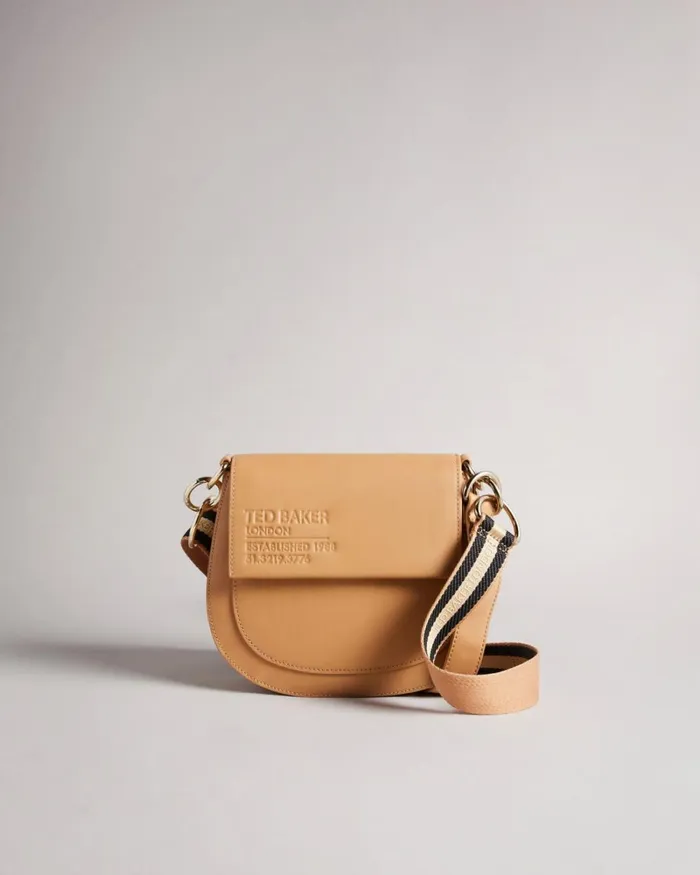 Branded Webbing Satchel Cross Body Bag Camel Women Ted Baker Bags