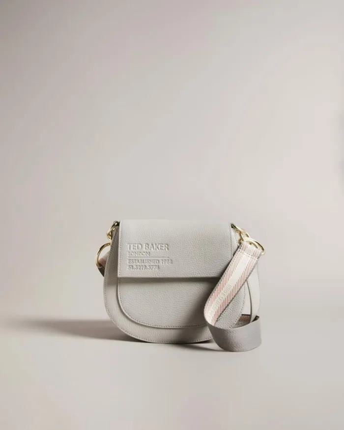 Branded Webbing Satchel Crossbody Bag Light Gray Women Ted Baker Bags