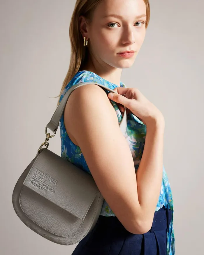 Branded Webbing Satchel Crossbody Bag Light Gray Women Ted Baker Bags