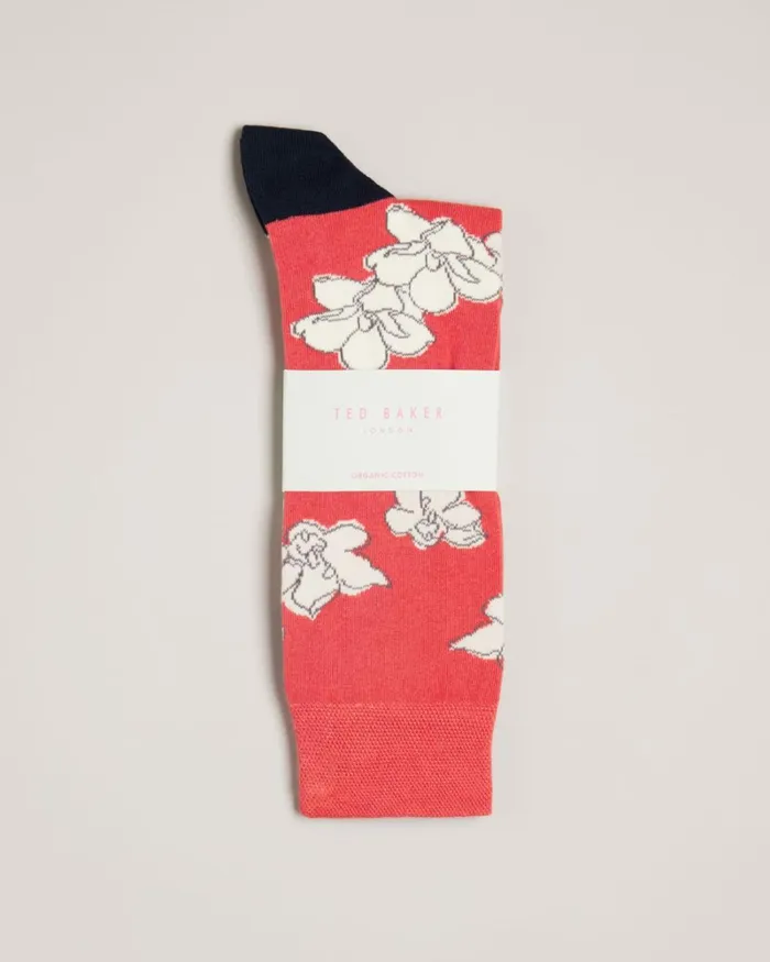 Bright Floral Socks Orange Men Ted Baker Socks