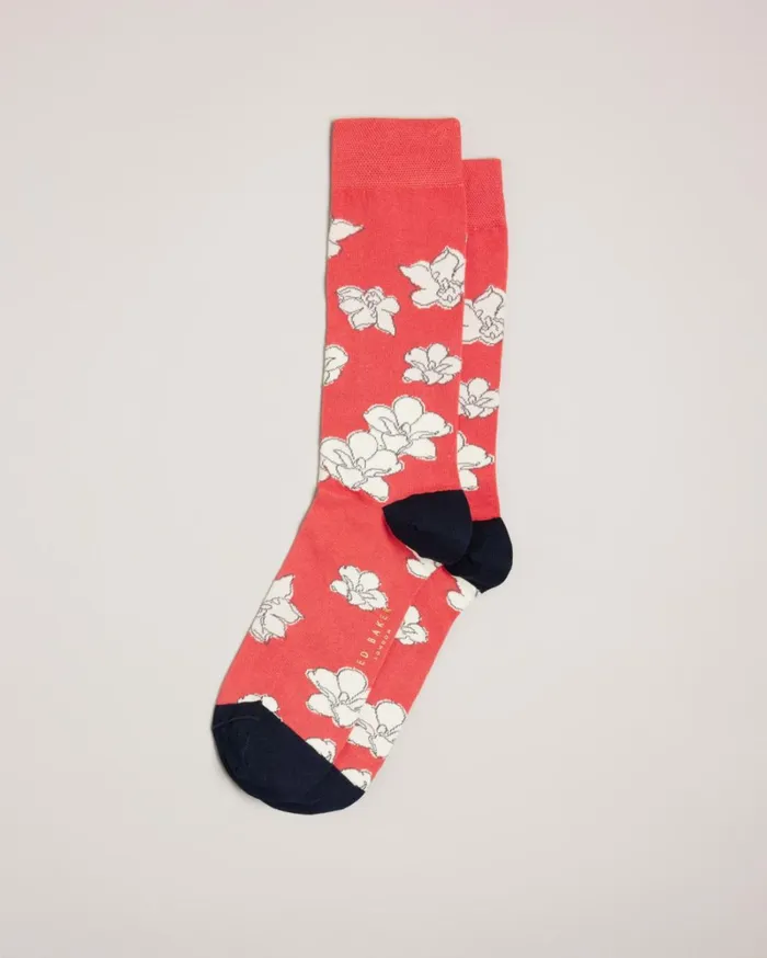 Bright Floral Socks Orange Men Ted Baker Socks