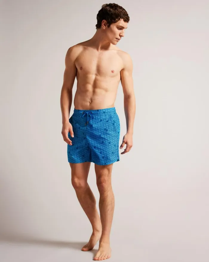 Butterfly Print Swim Shorts Blue Men Ted Baker Clothing