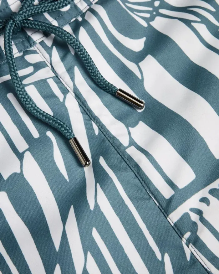 Butterfly Stripe Print Swim Shorts Medium Blue Men Ted Baker Clothing