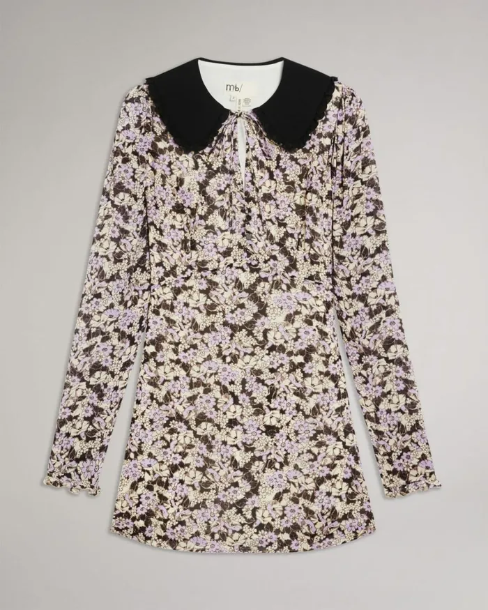 Button Front Mini Dress Dark Brown Women Ted Baker Dresses