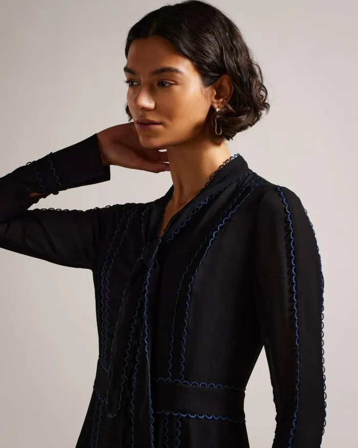 Button Through Midi Shirt Dress Black Women Ted Baker Clothing Button Through Midi Shirt Dress Black Women Ted Baker Clothing