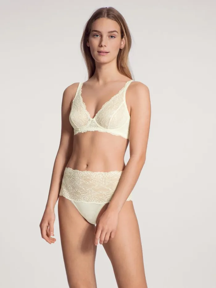 CALIDA Bottoms Highwaisted Briefs With Lace Waistband Alabaster Crme 8211 Women