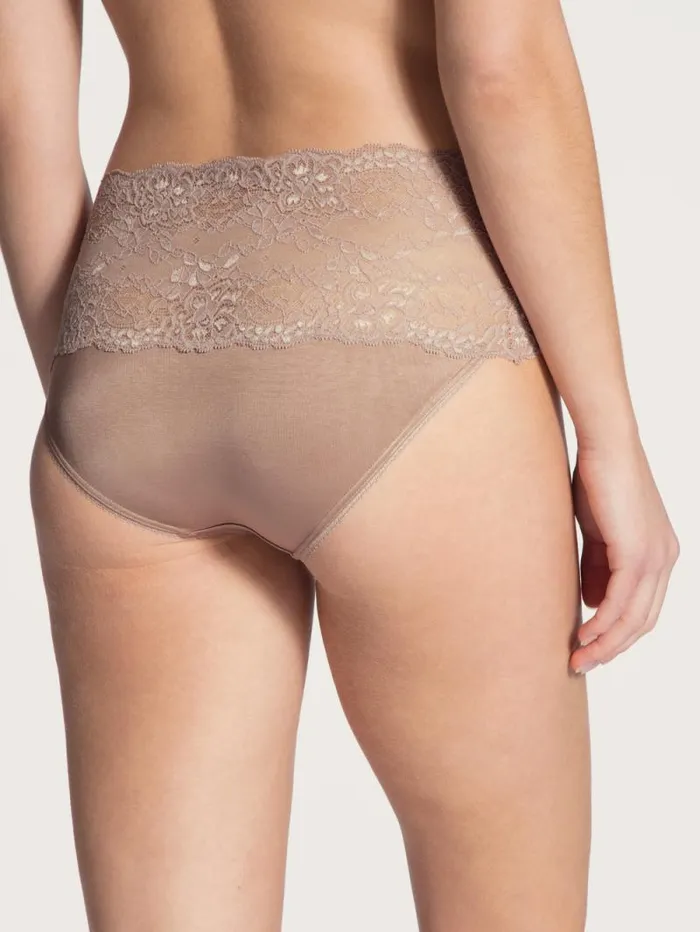 CALIDA Bottoms Highwaisted Briefs With Lace Waistband Almondine 8211 Women CALIDA Bottoms Highwaisted Briefs With Lace Waistband Almondine 8211 Women