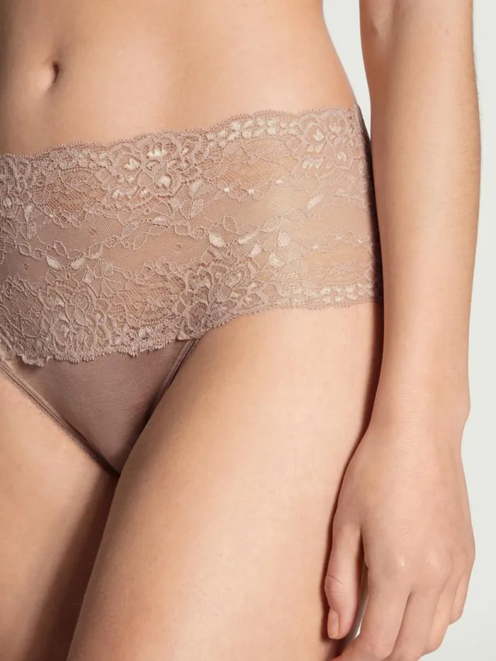 CALIDA Bottoms Highwaisted Briefs With Lace Waistband Almondine 8211 Women