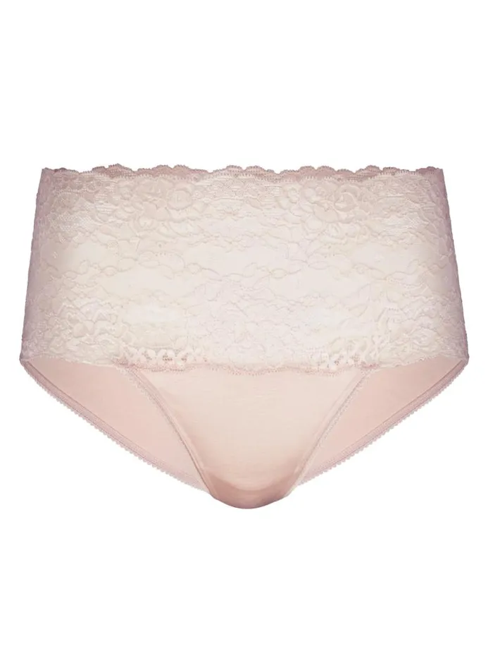 CALIDA Bottoms Highwaisted Briefs With Lace Waistband Lace Parfait Pink 8211 Women