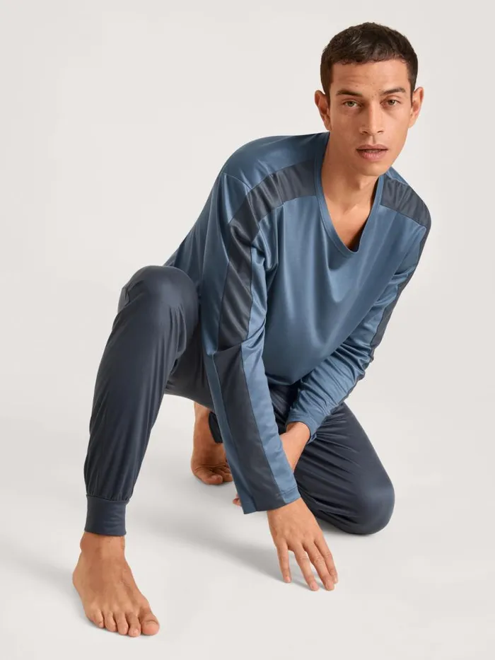 CALIDA DEEPSLEEPWEAR Shirt Longsleeve Vintage Indigo 8211 Men
