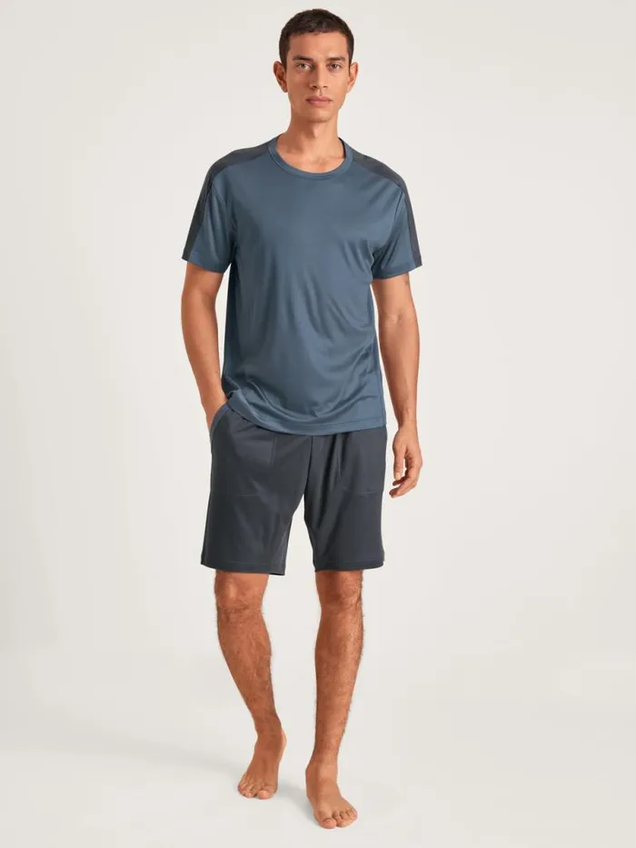 CALIDA DEEPSLEEPWEAR Shirt Short Sleeve Vintage Indigo 8211 Men