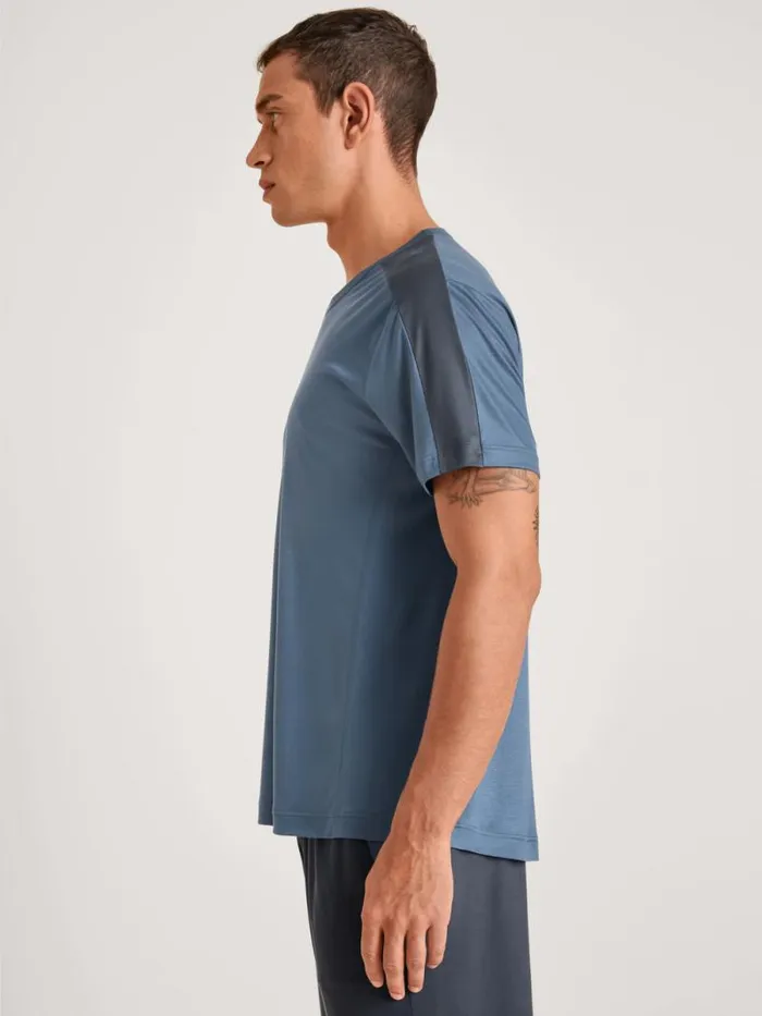 CALIDA DEEPSLEEPWEAR Shirt Short Sleeve Vintage Indigo 8211 Men
