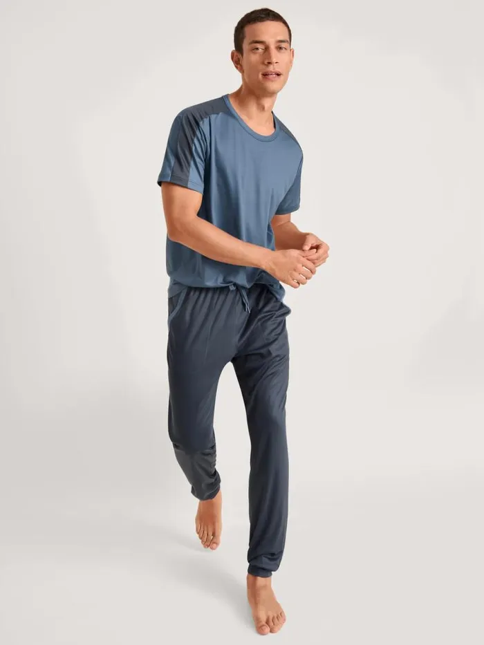 CALIDA DEEPSLEEPWEAR Shirt Short Sleeve Vintage Indigo 8211 Men
