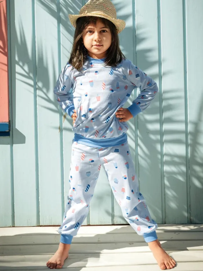 CALIDA For Babies Children039s Cuffed Pyjamas Vista Blue 8211 Kids