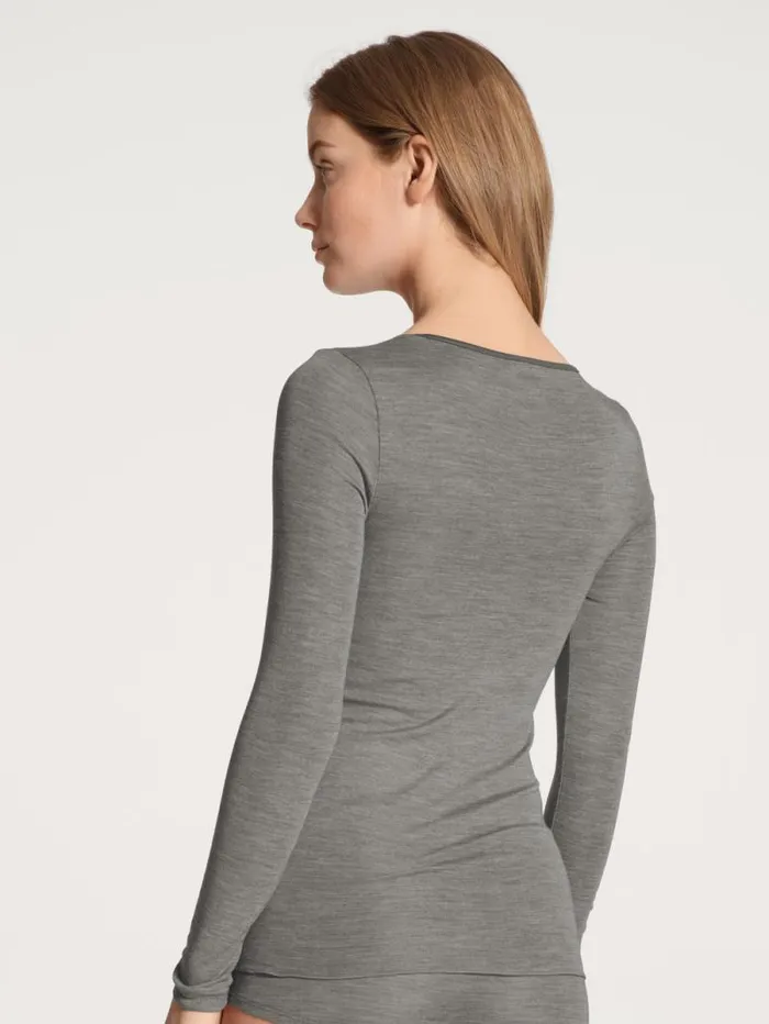 CALIDA Functional Underwear Shirt Long Sleeve Platin Mel 8211 Women