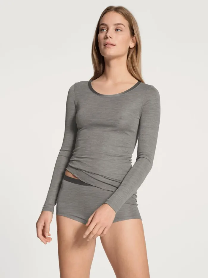 CALIDA Functional Underwear Shirt Long Sleeve Platin Mel 8211 Women