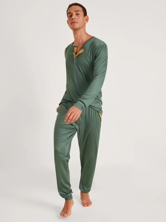 CALIDA Pyjama Pants Pants With Cuffs Cradle To Cradle Certified Dark Glen 8211 Men