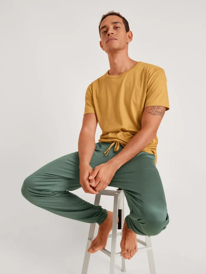 CALIDA Pyjama Pants Pants With Cuffs Cradle To Cradle Certified Dark Glen 8211 Men