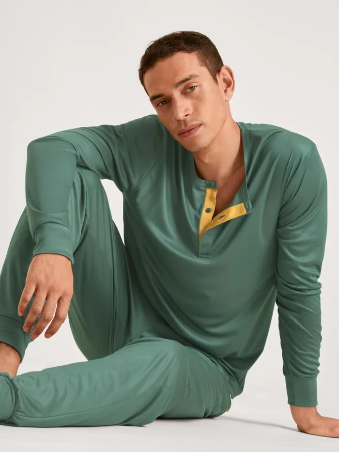 CALIDA Pyjama Pants Pants With Cuffs Cradle To Cradle Certified Dark Glen 8211 Men