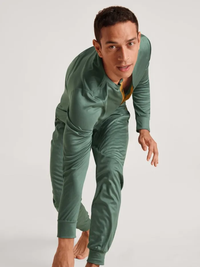 CALIDA Pyjama Pants Pants With Cuffs Cradle To Cradle Certified Dark Glen 8211 Men