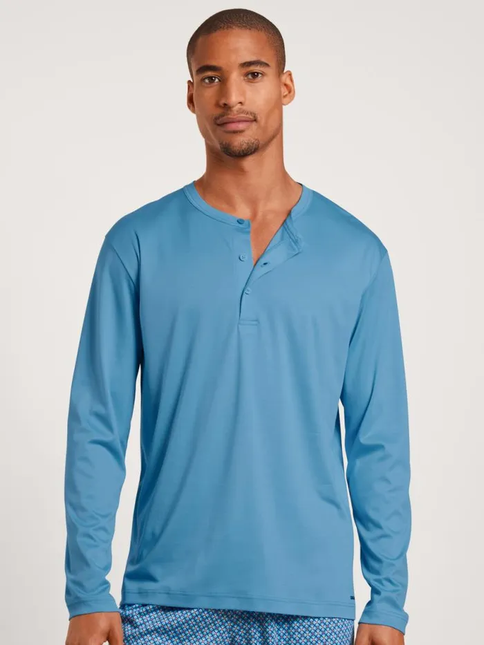 CALIDA Pyjama Tops Shirt Longsleeve Azurit Blue 8211 Men