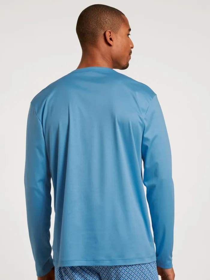 CALIDA Pyjama Tops Shirt Longsleeve Azurit Blue 8211 Men