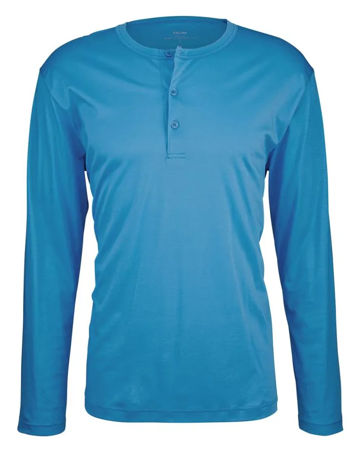 CALIDA Pyjama Tops Shirt Longsleeve Azurit Blue 8211 Men