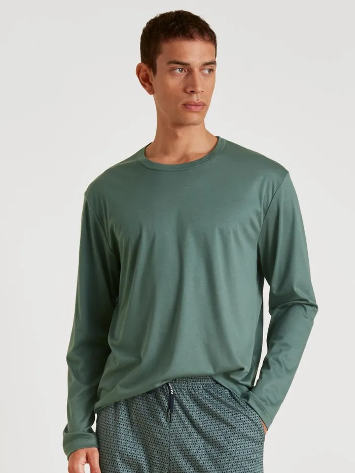 CALIDA Pyjama Tops Shirt Long Sleeve Dark Glen 8211 Men