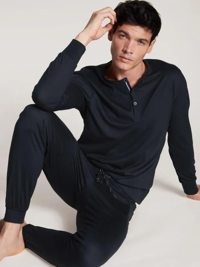 CALIDA Pyjama Tops Shirt Long Sleeve Dark Sapphire 8211 Men